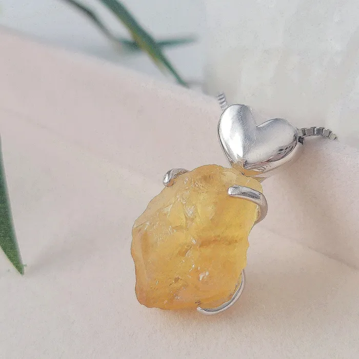 Necklaces Large Raw Citrine Necklace Uniquelan Jewelry