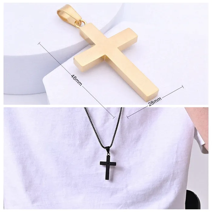 Necklaces Lords Prayer Cross Pendant Gold Glitters