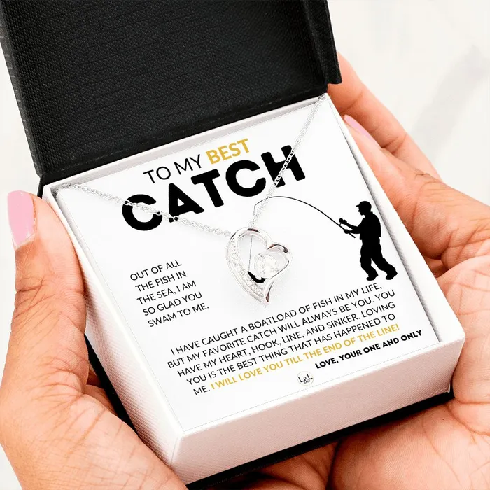 Necklaces My Best Catch Fishing PartnerNecklacefor Your Wife Fianceor Girlfriend Fishing Gift for Her from A Man Who Loves Fishing Christmas Valentines Birthday or Anniversary Gifts ShineOn Fulfillment