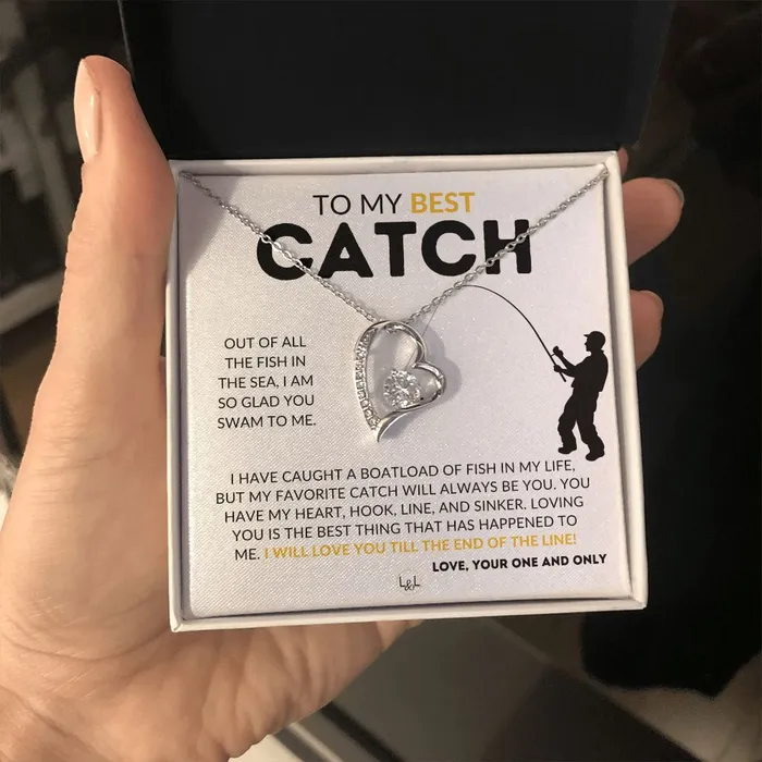 Necklaces My Best Catch Fishing PartnerNecklacefor Your Wife Fianceor Girlfriend Fishing Gift for Her from A Man Who Loves Fishing Christmas Valentines Birthday or Anniversary Gifts ShineOn Fulfillment