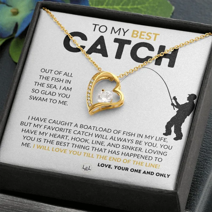 Necklaces My Best Catch Fishing PartnerNecklacefor Your Wife Fianceor Girlfriend Fishing Gift for Her from A Man Who Loves Fishing Christmas Valentines Birthday or Anniversary Gifts ShineOn Fulfillment