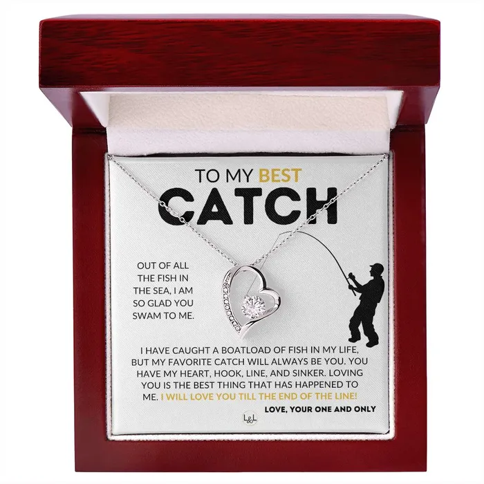 Necklaces My Best Catch Fishing PartnerNecklacefor Your Wife Fianceor Girlfriend Fishing Gift for Her from A Man Who Loves Fishing Christmas Valentines Birthday or Anniversary Gifts ShineOn Fulfillment