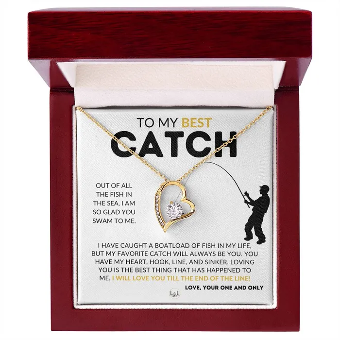 Necklaces My Best Catch Fishing PartnerNecklacefor Your Wife Fianceor Girlfriend Fishing Gift for Her from A Man Who Loves Fishing Christmas Valentines Birthday or Anniversary Gifts ShineOn Fulfillment