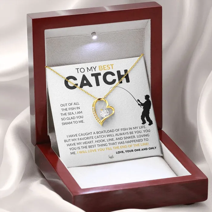Necklaces My Best Catch Fishing PartnerNecklacefor Your Wife Fianceor Girlfriend Fishing Gift for Her from A Man Who Loves Fishing Christmas Valentines Birthday or Anniversary Gifts ShineOn Fulfillment