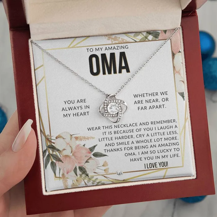 Necklaces Oma Gift Beautiful Womens Pendant From Granddaughter Grandson Grandkids Great For Mothers Day Christmas or Birthday ShineOn Fulfillment