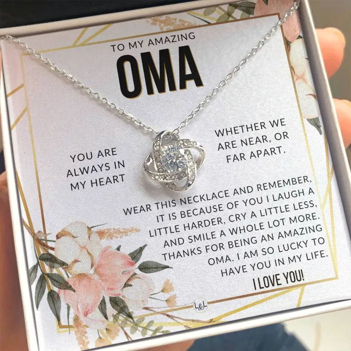 Necklaces Oma Gift Beautiful Womens Pendant From Granddaughter Grandson Grandkids Great For Mothers Day Christmas or Birthday ShineOn Fulfillment