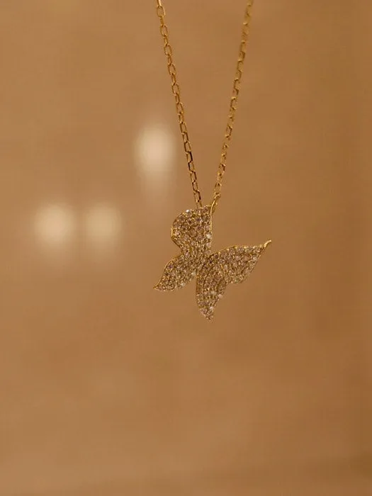 Necklaces pau jewelry Butterfly pave necklace