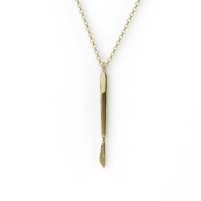 Necklaces sciencejewelry1824 scalpel necklace gold vermeil