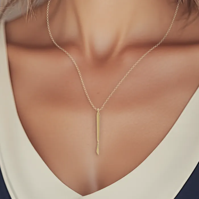 Necklaces sciencejewelry1824 scalpel necklace gold vermeil