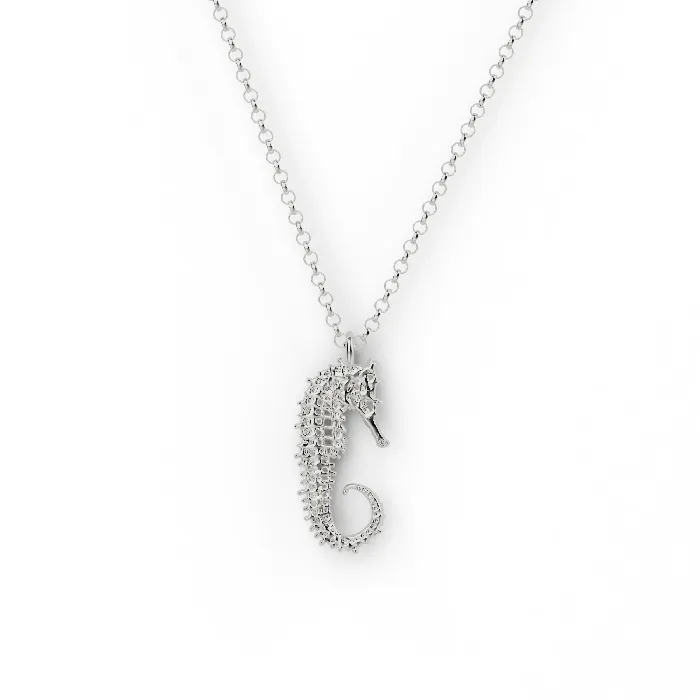 Necklaces sciencejewelry1824 seahorse skeleton necklace silver