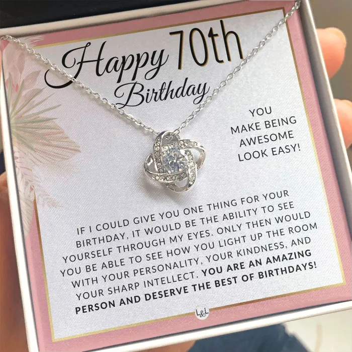 Necklaces ShineOn Fulfillment 70th Birthday Gift For Her Necklace For 70 Year Old Beautiful Womans Birthday Pendant Jewelry