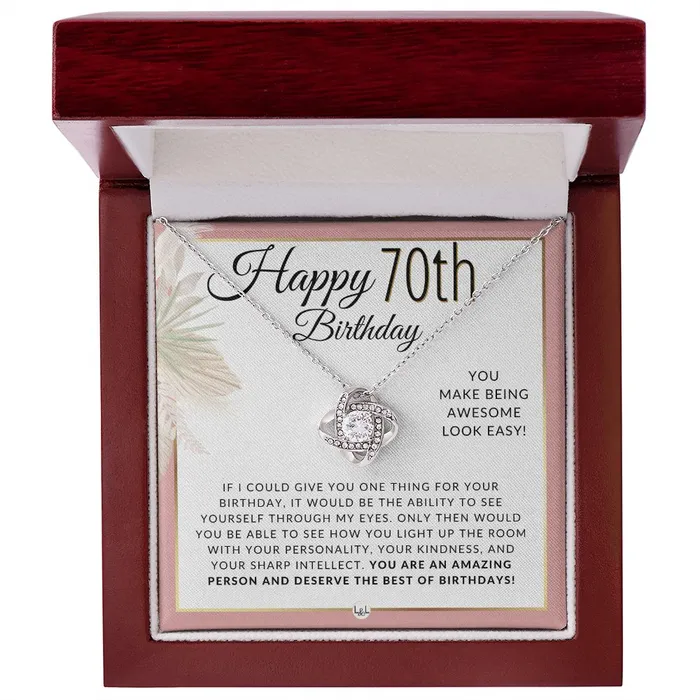 Necklaces ShineOn Fulfillment 70th Birthday Gift For Her Necklace For 70 Year Old Beautiful Womans Birthday Pendant Jewelry