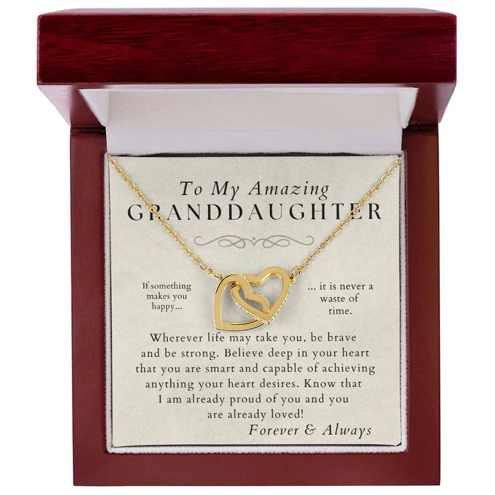 Necklaces ShineOn Fulfillment Be Brave Be Strong Granddaughter Necklace Gift from Grandma Grandpa Christmas Birthday Graduation Valentines Gifts