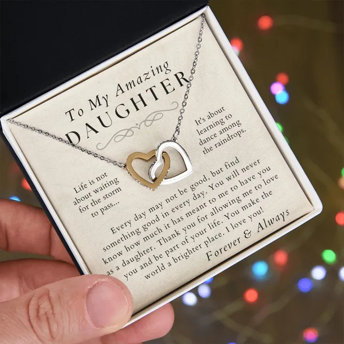 Necklaces ShineOn Fulfillment Dance in The Rain Daughter Necklace Gift from Mom or Dad Christmas Birthday Graduation Valentines Gifts