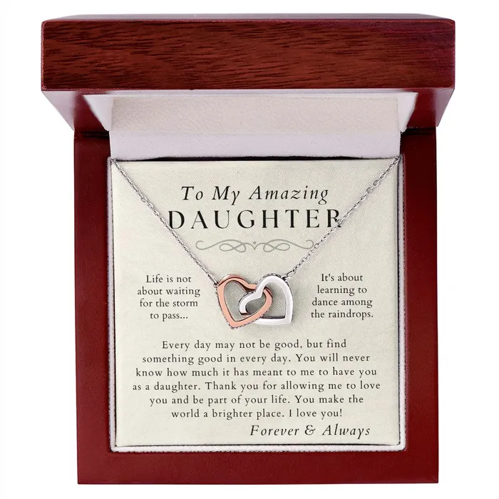 Necklaces ShineOn Fulfillment Dance in The Rain Daughter Necklace Gift from Mom or Dad Christmas Birthday Graduation Valentines Gifts