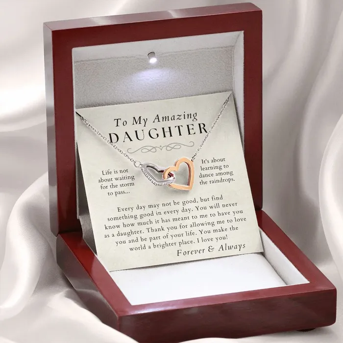 Necklaces ShineOn Fulfillment Dance in The Rain Daughter Necklace Gift from Mom or Dad Christmas Birthday Graduation Valentines Gifts