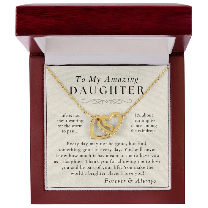 Necklaces ShineOn Fulfillment Dance in The Rain Daughter Necklace Gift from Mom or Dad Christmas Birthday Graduation Valentines Gifts