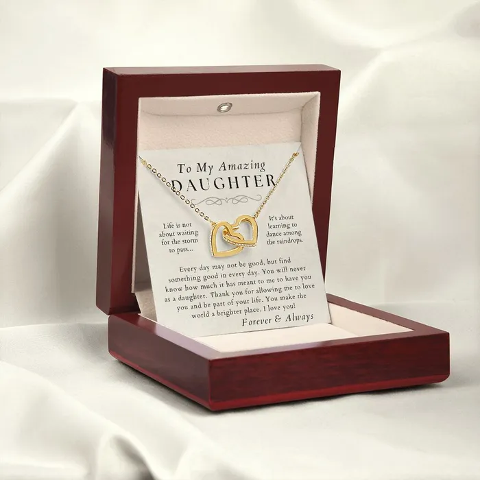 Necklaces ShineOn Fulfillment Dance in The Rain Daughter Necklace Gift from Mom or Dad Christmas Birthday Graduation Valentines Gifts