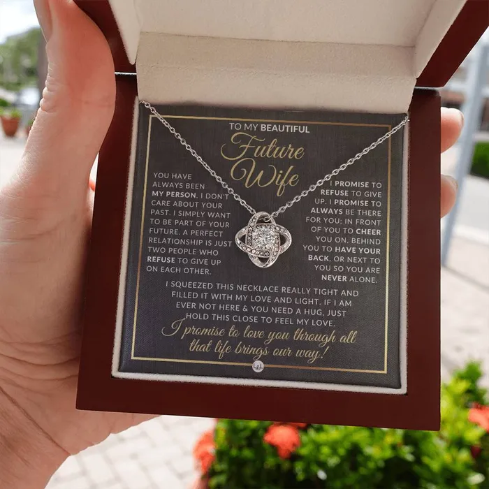 Necklaces ShineOn Fulfillment For My Beautiful Fiance Pendant Necklace Sentimental and Romantic Christmas Gift Valentines Day Birthday or Anniversary Present