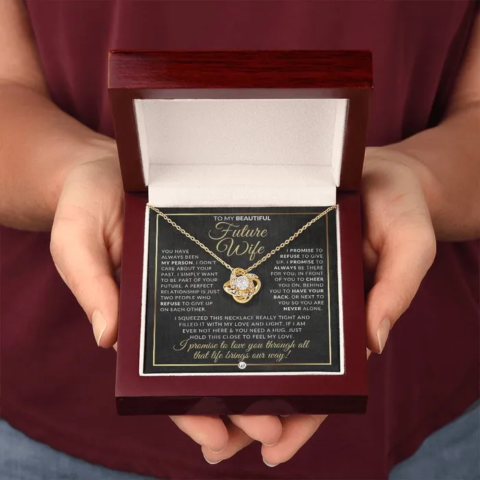 Necklaces ShineOn Fulfillment For My Beautiful Fiance Pendant Necklace Sentimental and Romantic Christmas Gift Valentines Day Birthday or Anniversary Present