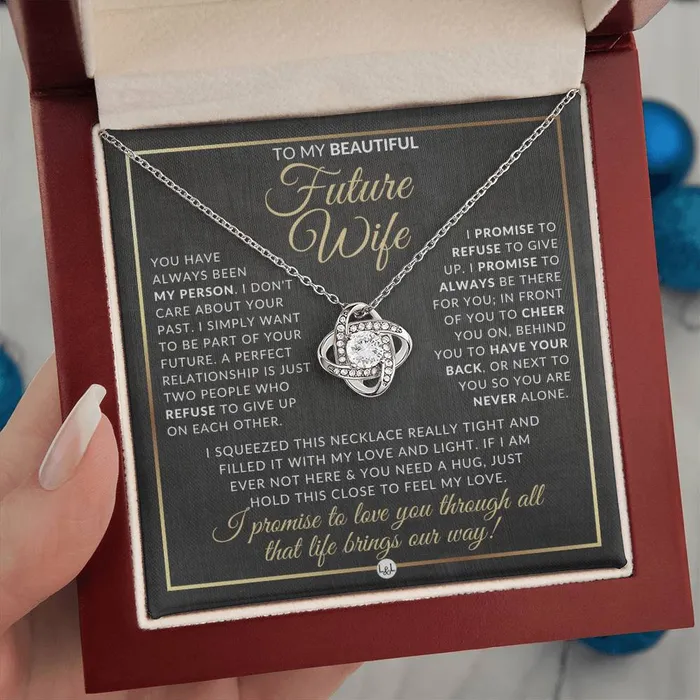 Necklaces ShineOn Fulfillment For My Beautiful Fiance Pendant Necklace Sentimental and Romantic Christmas Gift Valentines Day Birthday or Anniversary Present