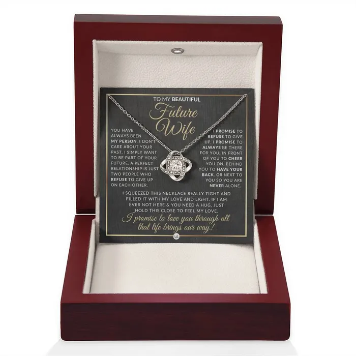Necklaces ShineOn Fulfillment For My Beautiful Fiance Pendant Necklace Sentimental and Romantic Christmas Gift Valentines Day Birthday or Anniversary Present
