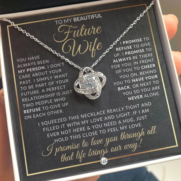 Necklaces ShineOn Fulfillment For My Beautiful Fiance Pendant Necklace Sentimental and Romantic Christmas Gift Valentines Day Birthday or Anniversary Present