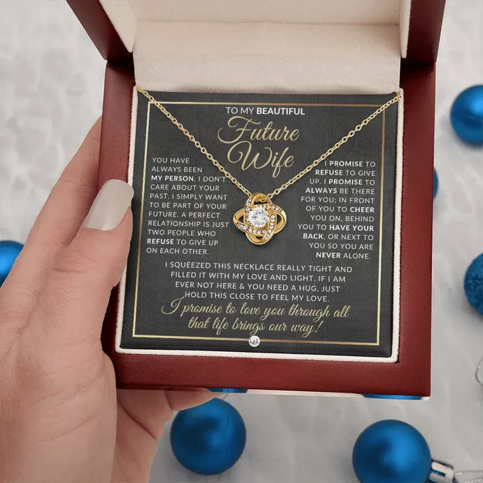 Necklaces ShineOn Fulfillment For My Beautiful Fiance Pendant Necklace Sentimental and Romantic Christmas Gift Valentines Day Birthday or Anniversary Present