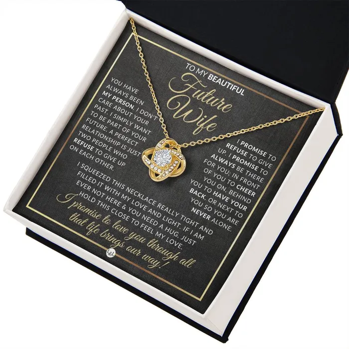 Necklaces ShineOn Fulfillment For My Beautiful Fiance Pendant Necklace Sentimental and Romantic Christmas Gift Valentines Day Birthday or Anniversary Present