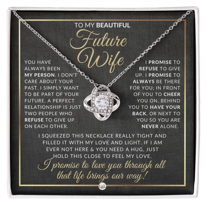 Necklaces ShineOn Fulfillment For My Beautiful Fiance Pendant Necklace Sentimental and Romantic Christmas Gift Valentines Day Birthday or Anniversary Present