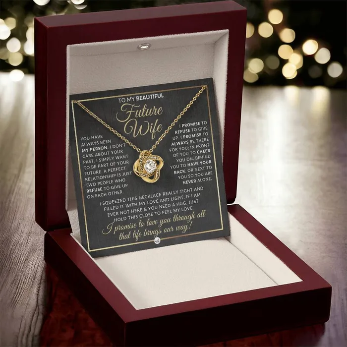 Necklaces ShineOn Fulfillment For My Beautiful Fiance Pendant Necklace Sentimental and Romantic Christmas Gift Valentines Day Birthday or Anniversary Present