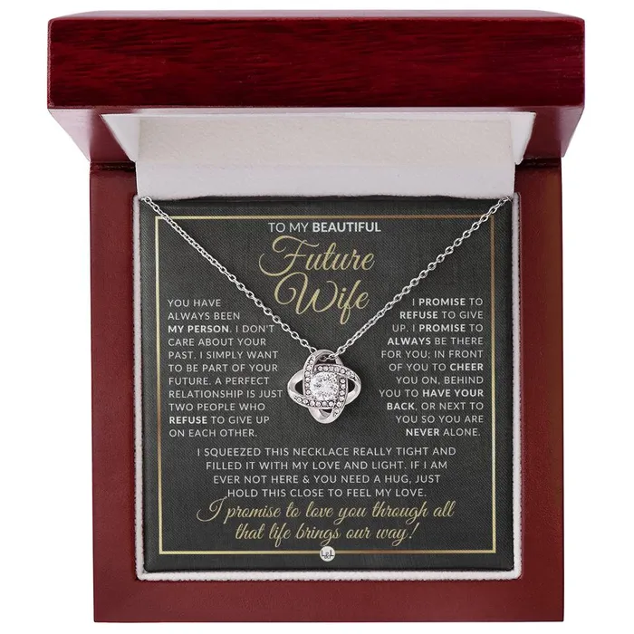 Necklaces ShineOn Fulfillment For My Beautiful Fiance Pendant Necklace Sentimental and Romantic Christmas Gift Valentines Day Birthday or Anniversary Present