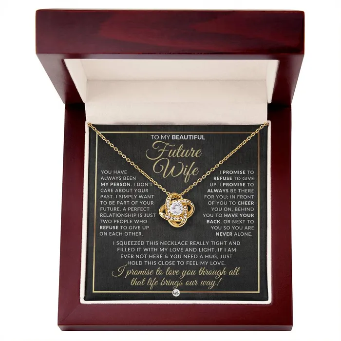 Necklaces ShineOn Fulfillment For My Beautiful Fiance Pendant Necklace Sentimental and Romantic Christmas Gift Valentines Day Birthday or Anniversary Present