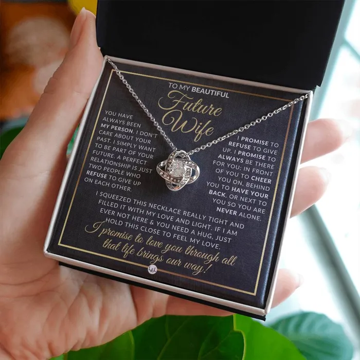 Necklaces ShineOn Fulfillment For My Beautiful Fiance Pendant Necklace Sentimental and Romantic Christmas Gift Valentines Day Birthday or Anniversary Present