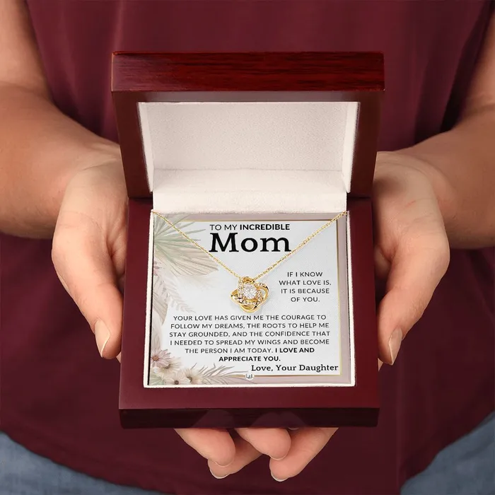 Necklaces ShineOn Fulfillment Gift for Mom Because Of You To Mother From Daughter Beautiful Womens Pendant Necklace Great For Mothers Day Christmas or Her Birthday