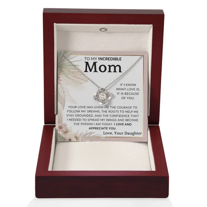 Necklaces ShineOn Fulfillment Gift for Mom Because Of You To Mother From Daughter Beautiful Womens Pendant Necklace Great For Mothers Day Christmas or Her Birthday