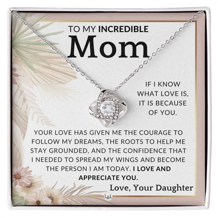 Necklaces ShineOn Fulfillment Gift for Mom Because Of You To Mother From Daughter Beautiful Womens Pendant Necklace Great For Mothers Day Christmas or Her Birthday