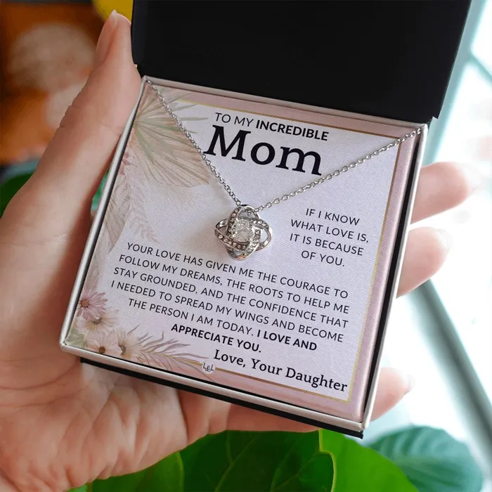 Necklaces ShineOn Fulfillment Gift for Mom Because Of You To Mother From Daughter Beautiful Womens Pendant Necklace Great For Mothers Day Christmas or Her Birthday