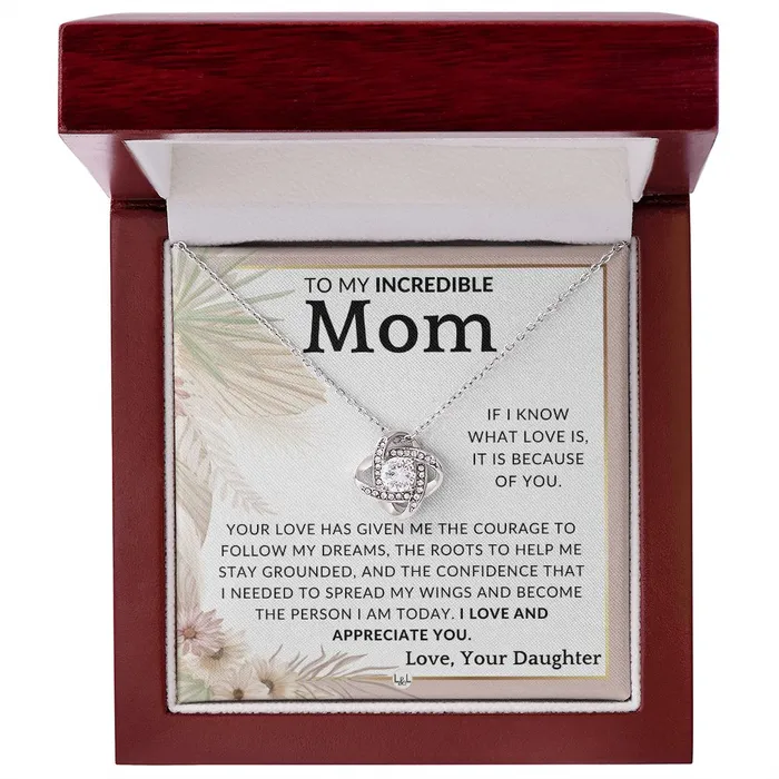 Necklaces ShineOn Fulfillment Gift for Mom Because Of You To Mother From Daughter Beautiful Womens Pendant Necklace Great For Mothers Day Christmas or Her Birthday