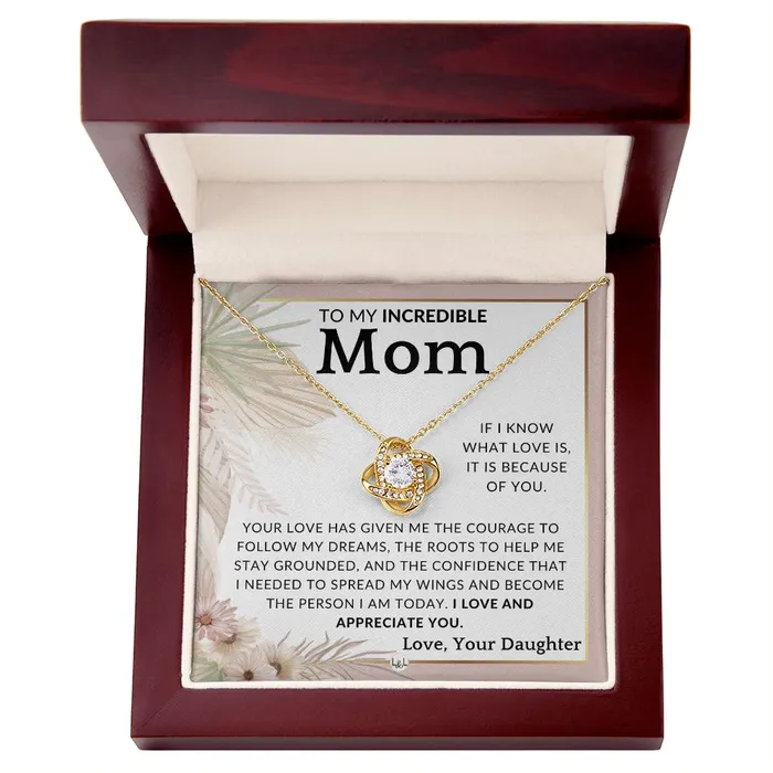 Necklaces ShineOn Fulfillment Gift for Mom Because Of You To Mother From Daughter Beautiful Womens Pendant Necklace Great For Mothers Day Christmas or Her Birthday