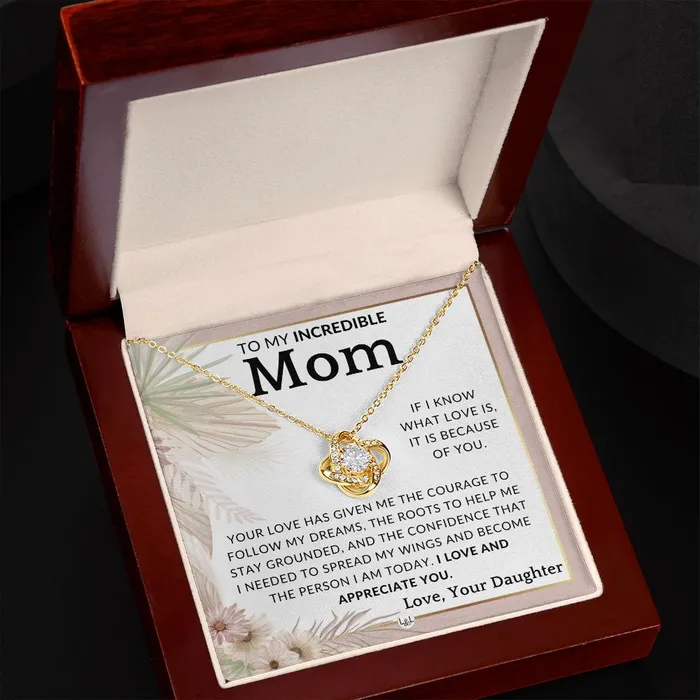 Necklaces ShineOn Fulfillment Gift for Mom Because Of You To Mother From Daughter Beautiful Womens Pendant Necklace Great For Mothers Day Christmas or Her Birthday