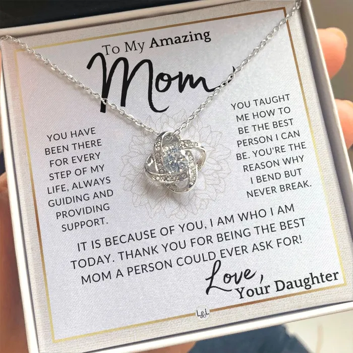 Necklaces ShineOn Fulfillment Gift for Mom Every Step To My Mother From Daughter A Beautiful Womens Pendant Necklace Great For Mothers Day Christmas or Her Birthday