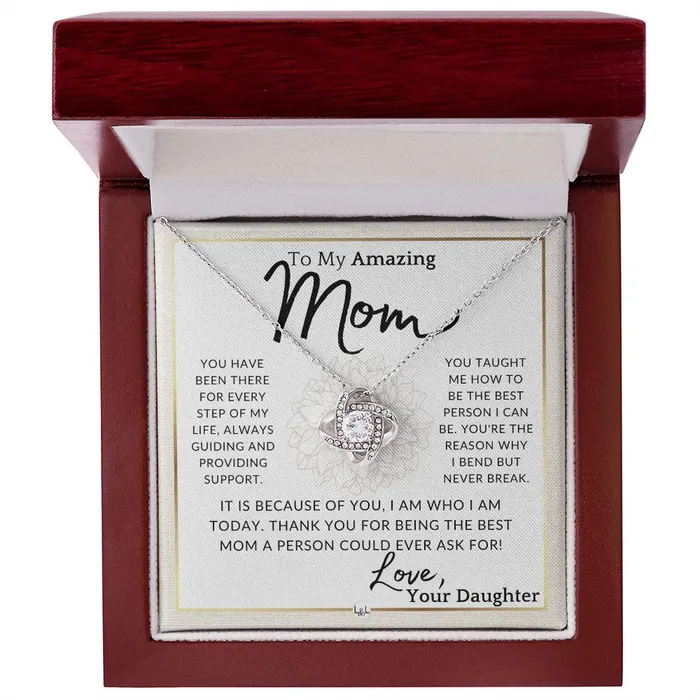 Necklaces ShineOn Fulfillment Gift for Mom Every Step To My Mother From Daughter A Beautiful Womens Pendant Necklace Great For Mothers Day Christmas or Her Birthday