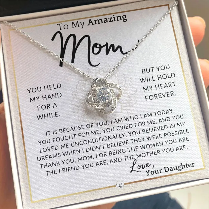 Necklaces ShineOn Fulfillment Gift for Mom My Heart Forever To My Mother From Daughter A Beautiful Womens Pendant Necklace Great For Mothers Day Christmas or Her Birthday