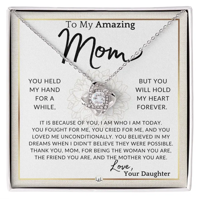 Necklaces ShineOn Fulfillment Gift for Mom My Heart Forever To My Mother From Daughter A Beautiful Womens Pendant Necklace Great For Mothers Day Christmas or Her Birthday