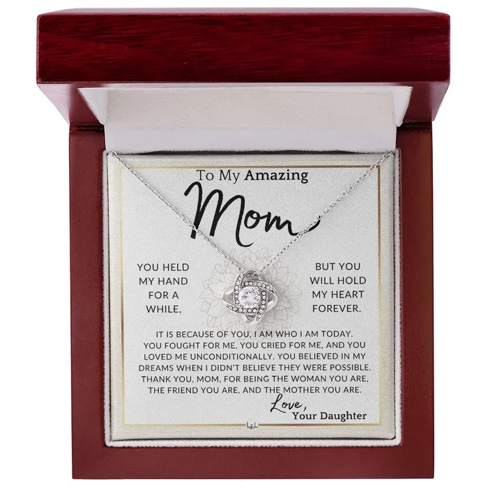 Necklaces ShineOn Fulfillment Gift for Mom My Heart Forever To My Mother From Daughter A Beautiful Womens Pendant Necklace Great For Mothers Day Christmas or Her Birthday