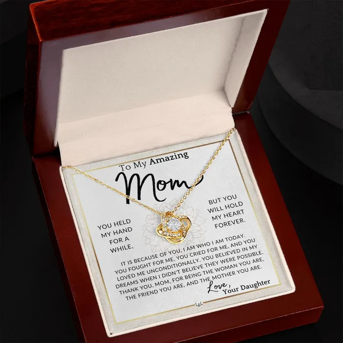 Necklaces ShineOn Fulfillment Gift for Mom My Heart Forever To My Mother From Daughter A Beautiful Womens Pendant Necklace Great For Mothers Day Christmas or Her Birthday