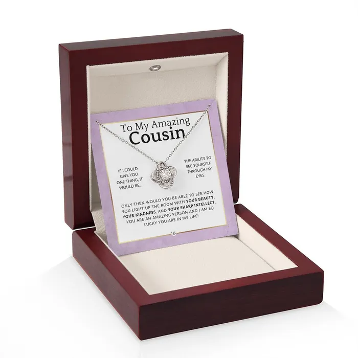 Necklaces ShineOn Fulfillment Gift For My Female Cousin I Am Lucky Pendant Necklace Present For Girl Cousin Great For Christmas Her Birthday Or As An Encouragement Gift