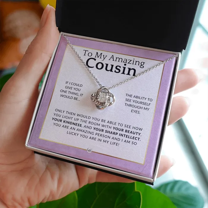 Necklaces ShineOn Fulfillment Gift For My Female Cousin I Am Lucky Pendant Necklace Present For Girl Cousin Great For Christmas Her Birthday Or As An Encouragement Gift