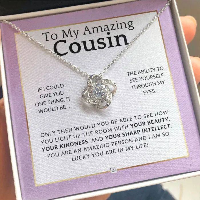 Necklaces ShineOn Fulfillment Gift For My Female Cousin I Am Lucky Pendant Necklace Present For Girl Cousin Great For Christmas Her Birthday Or As An Encouragement Gift